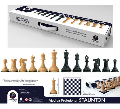 Ajedrez Profesional Staunton Pesado Tablero Enrollable Lelab 1