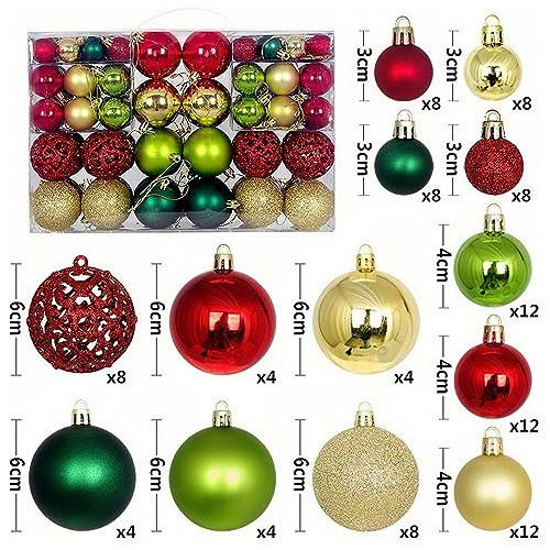 Adornos Árbol Navidad Bolas Coloridas Varios Tamaños 100uni 1