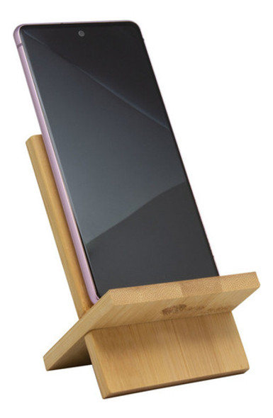 Soporte De Celular Madera De Bambú  Grabado Láser C/ Tu Logo 1