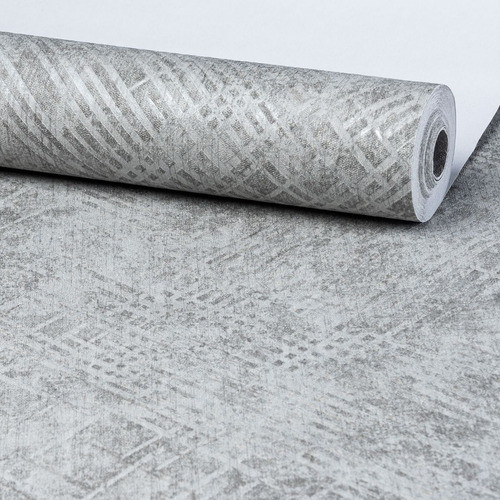 Papel Vinílico Parede Line Cinza 10 Metros Aplicação Rápida 0
