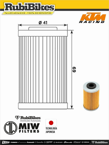 Filtro De Aceite Miw Para Ktm Kt8001. 1
