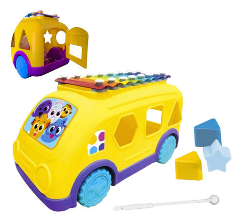 Ônibus Xilofone Bolofofos Brinquedo Musical Educativo 3 Em 1 0