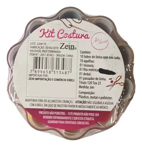 Kit Costura Art House - 10 Tubos De Linhas + Diversos Itens 0