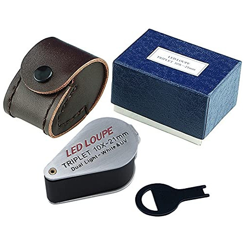 Mini Lupa Joyas Plegable Luz Led 10x 21mm 1