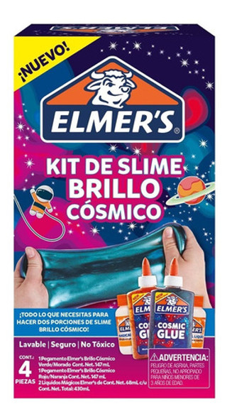Kit Slime Elmer's Brillo Cósmico 4 Piezas Para Niños Febo 0