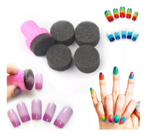 Carimbo Esponja Para Unhas Degradê Tie Dye C/ 5 Bloco 0