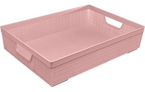 Kit 2 Cestos Organizadores Juta A3 11,5l 45x32x9,5cm  Rosa 1