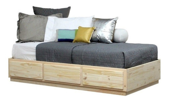 Box Cajonero 1 1/2 Plaza Y Media 3 Cajones Envío Sin Cargo* Madera Maciza Para Pintar Patinar Decorar 0