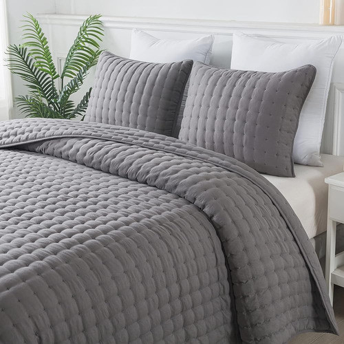 Wdcozy Gris Oscuro California Cal King Size Quilt Bedding Se 0