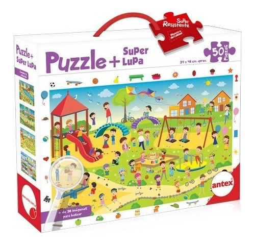 Puzzle 50 Piezas Juego De Búsqueda Con Lupa Mod 2- Antex 0