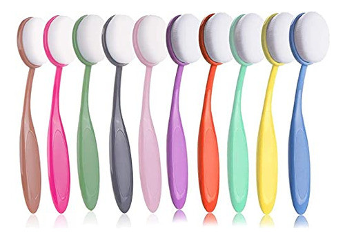 10 Pinceles Para Pintura Con Mango Grueso Arcoiris 0
