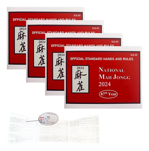 Tarjeta Oficial De Mahjong 2024, Letra Grande, Para 4 Jugado 0