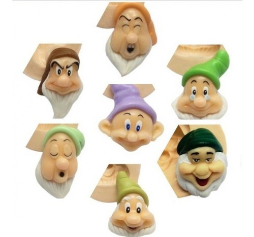 Molde De Silicone Rosto Dos Sete Anões Para Decorar Cupcakes 0