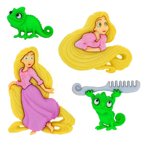 Vístelo 7739 Disney Button Embellishments, Rapunzel 1