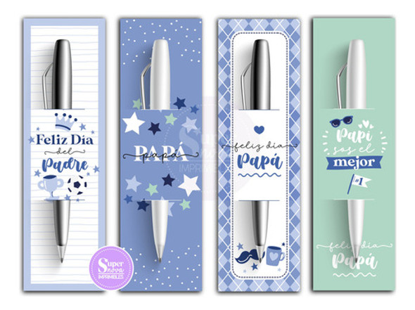 Kit Imprimible Porta Lapicera Día Del Padre Feliz Día Papá 0