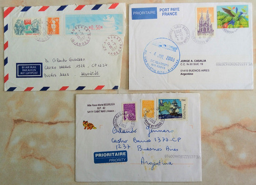 Francia, Lote 3 Lindos Sobres Modernos 1997-2003 L15425 0