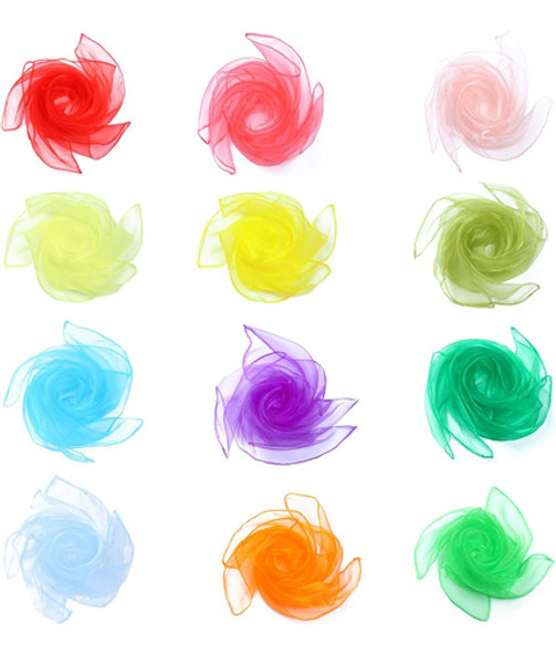 Pañuelos Cuadrados De 61cm X 61cm Para Niños, 12 Colores 1