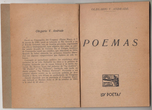 1926 Poemas De Olegario Andrade Incluye Paysandu Raro Escaso 1