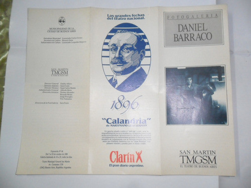 Teatro San Martin Fotogaleria Daniel Barraco 1989 Programa 0