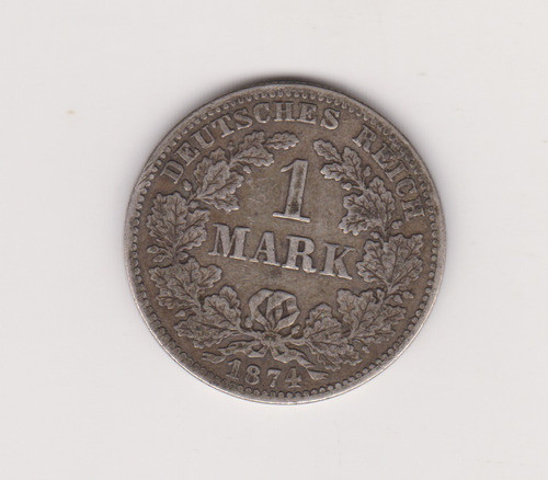 Moneda Alemania 1 Marco Año 1874 G Plata Muy Bueno 0