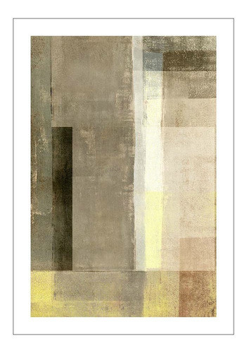 Lamina Fine Art Abstracto Beige Y Amarillo 50x70 Myc 0