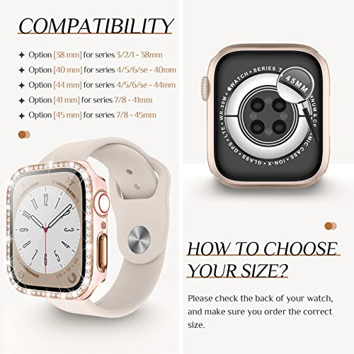 2 Fundas Bling Para Apple Watch Series 3/2/1 45mm - Rosa 1