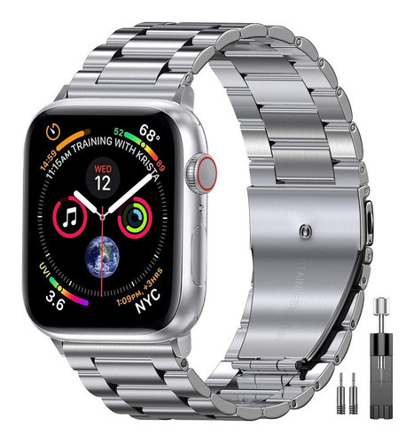 Malla Para Apple Watch Series 1 2 3 4 5 6 7 Plateada 0