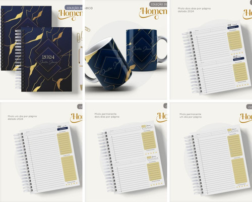 Arquivo Digital Agenda Azul E Dourado #2  2024 1
