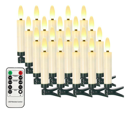Fpoo 20 Luces Led De Llama 3d Para Rbol De Navidad, Velas Si 0