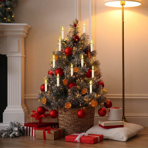 Fpoo 20 Luces Led De Llama 3d Para Rbol De Navidad, Velas Si 1