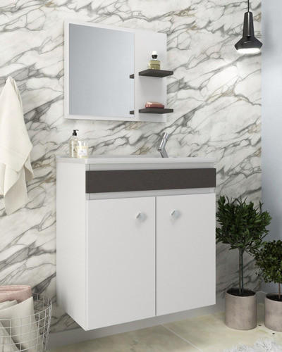 Mueble De Baño De Colgar Con Bacha Y Espejo 1