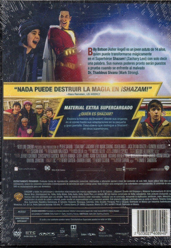 Shazam! - Dvd Nuevo Original Cerrado - Mcbmi 1