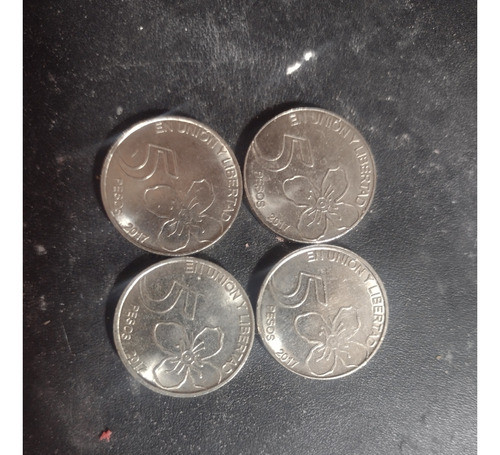 Moneda De 5 Pesos Arrayan X 4 Unidades 2017 Error 1