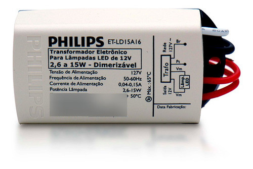 Kit2x Transformador Eletrônico Dim Led 15w 127v Philips 1