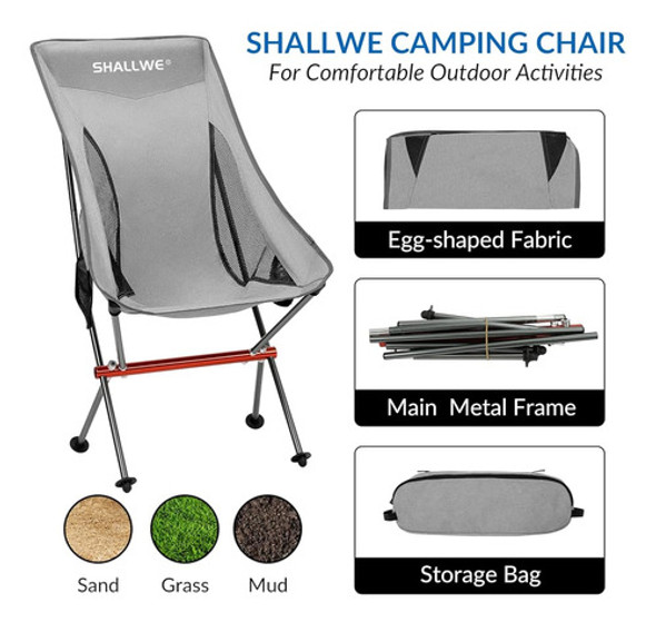 ~? Shallwe Silla De Camping Plegable De Respaldo Alto Ultral 1