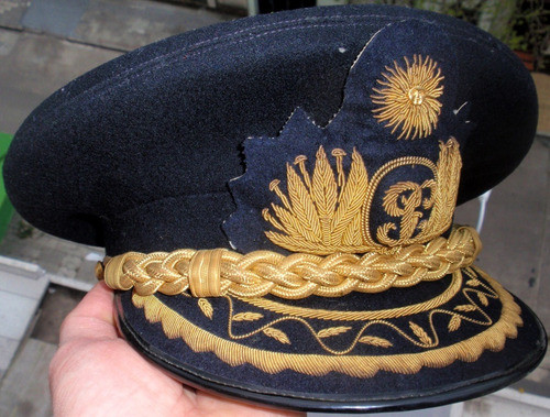 Gorra Policial Guerra Peru Ecuador 1941 Bordado Hilo Oro 1