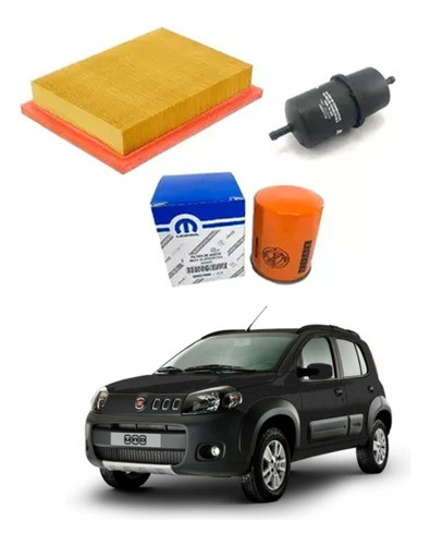 Kit Filtros Fiat Uno Way 1.4 Evo Aceite Aire Combustible 0