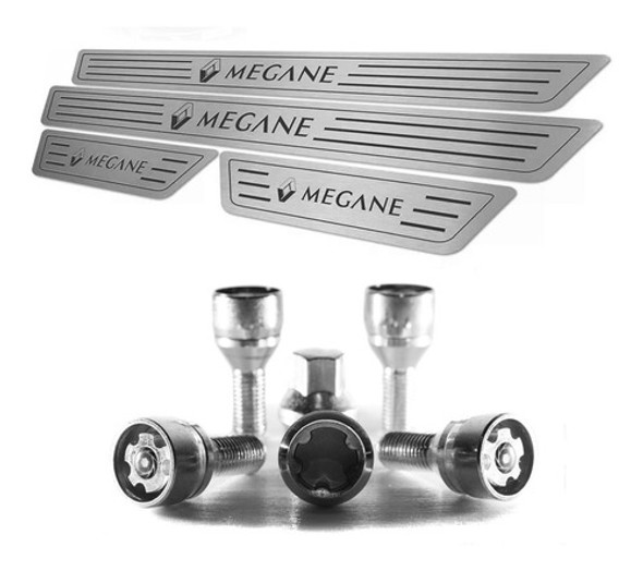 Tuercas De Seguridad + Cubre Zocalos P/ Renault Megane 0