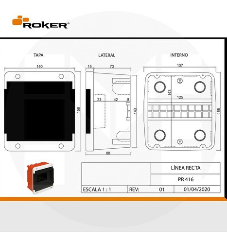 Kit Termicas 20a/25a + Disyuntor 40a + Caja 6 Modulos Roker 1