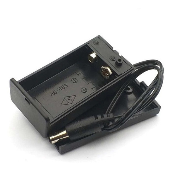 Portapilas Porta Pila Bateria 9v Con Llave + Tapa Cable Plug 1