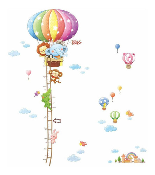 Vinilo Decorativo Pared Globo Aerostatico Animales 0