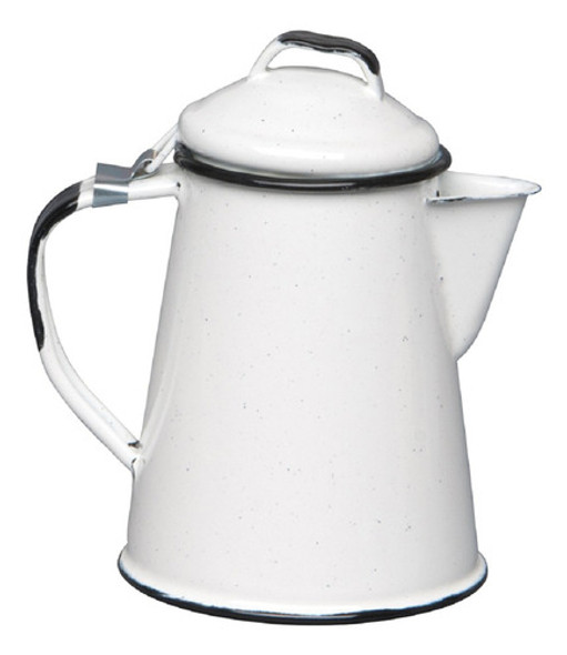 Cafetera 600 Ml Acero Vitrificado Blanco Borde Negro Cinsa 0