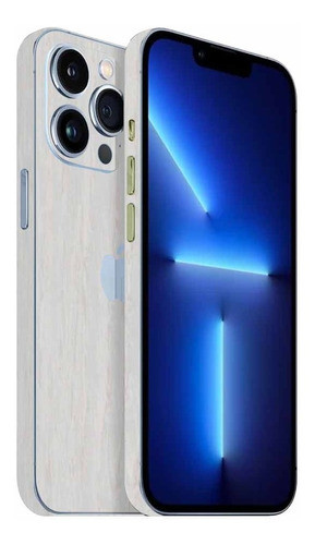 Skin Adesiva 3m Pelicula Madeira Branca P/ iPhone 12 Pro Max 0
