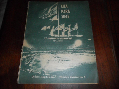 Xx Campeonato Sudamericano Calla Copa America Futbol 1959 0