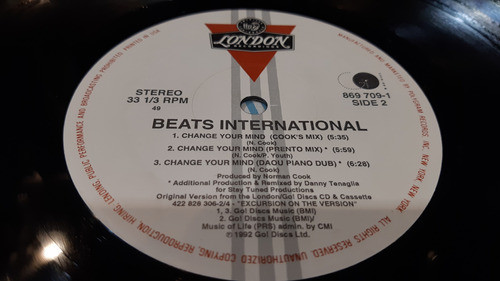 Beats International Change Your Mind Vinilo Maxi Us 1992 Hit 1