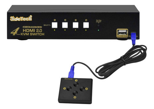 Interruptor Kvm Hdmi 4 Puertos Jidetech Ultra Hd 4k A 60hz 0