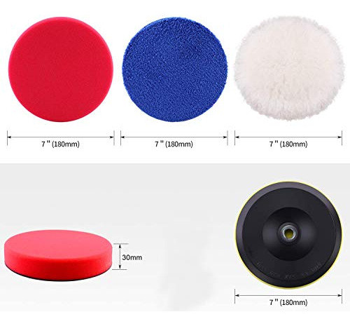 Spta - Juego De 9 Almohadillas De Pulido De 7.0 in, Almohadi 1