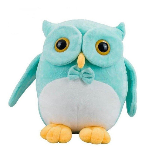 Coruja De Pelúcia Verde Patas Amarelas 18cm 0