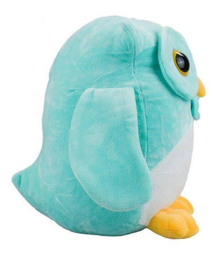 Coruja De Pelúcia Verde Patas Amarelas 18cm 1