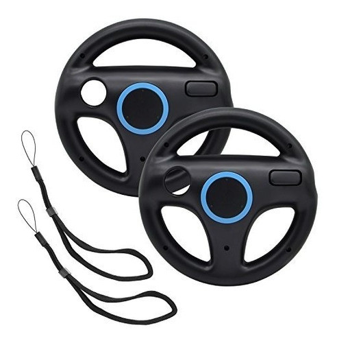 Juegos Mario Kart Steering Wheels, 2pcs Black Racing Wheel C 0